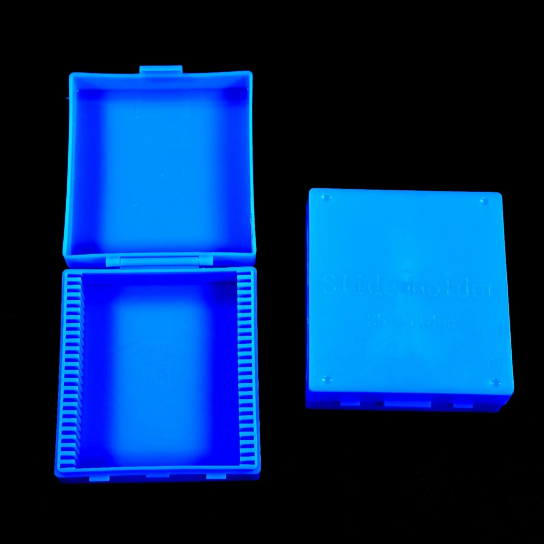 25 Glass Slide Storage Box 25-Place Microscope Slide Case for Lab