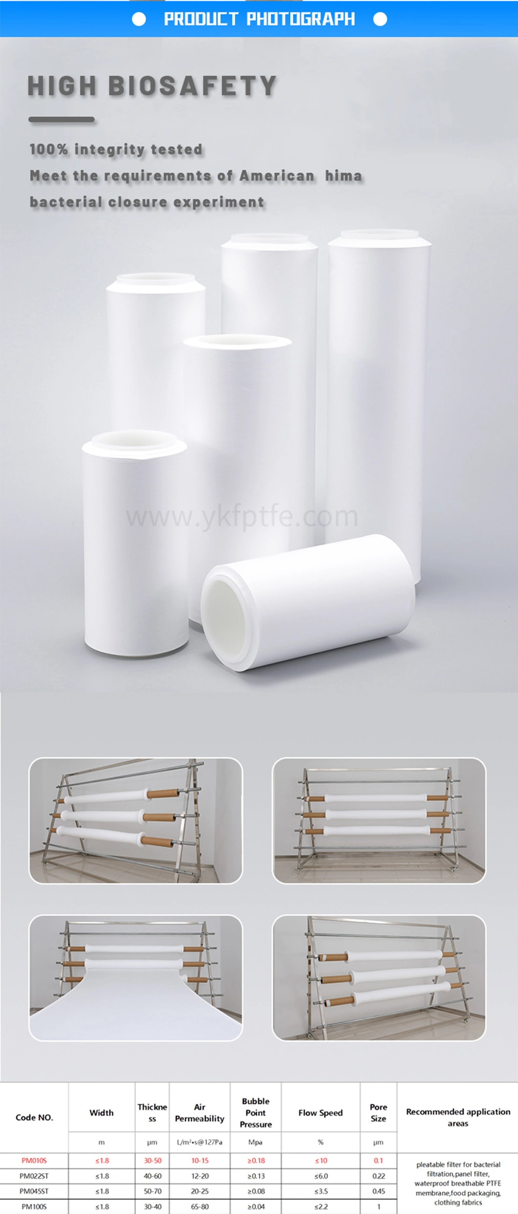 UNM 0.1um Hydrophilic Membrane PTFE for Medical Treatment Laboratory Equipment