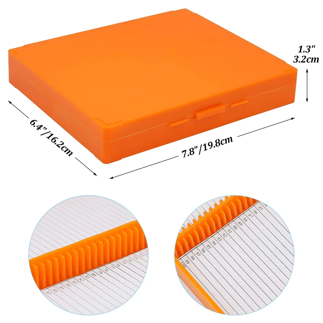 White Orange Laboratory Plastic 5/25/50/100 Pieces Microscope Slide Storage Box