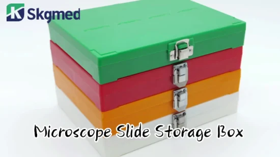 Microscope Slide Storage Box 100 Place with Metal Lock Laboratory Use