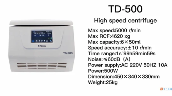 Td-500 Low Speed Clinical Hospital Medical 15ml 50ml Benchtop Laboratory Centrifuge Machine