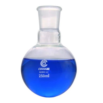 Boiling Flask Boro 3.3 Glass Round Bottom Short Neck 250ml Cordial Brand